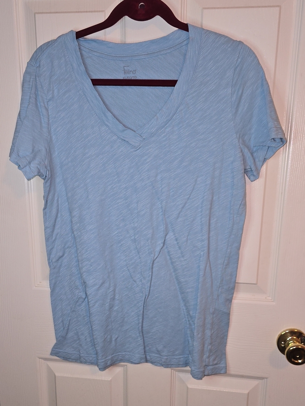 Felina Light Blue V-Neck Short Sleeve Tee